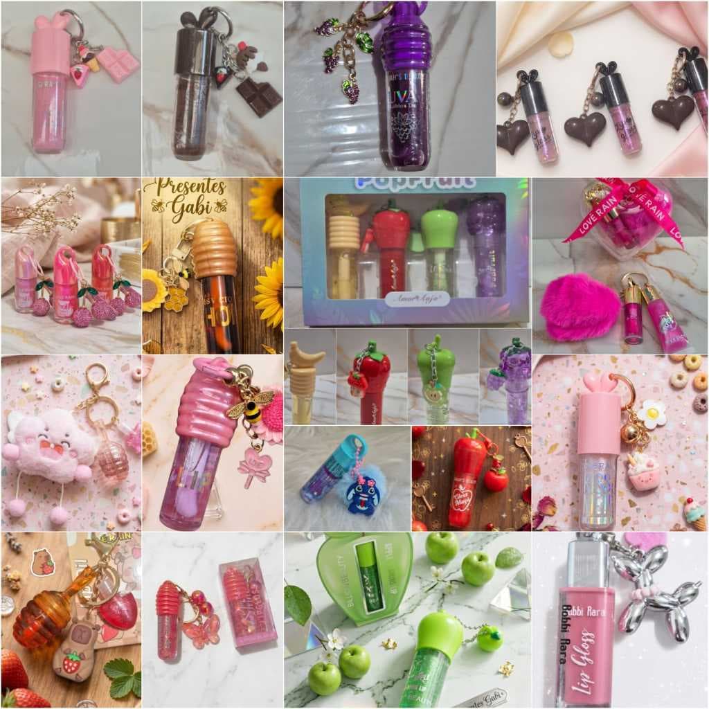 Gloss Brilho Batom Variados cereja morango chocolate melancia uva maça
