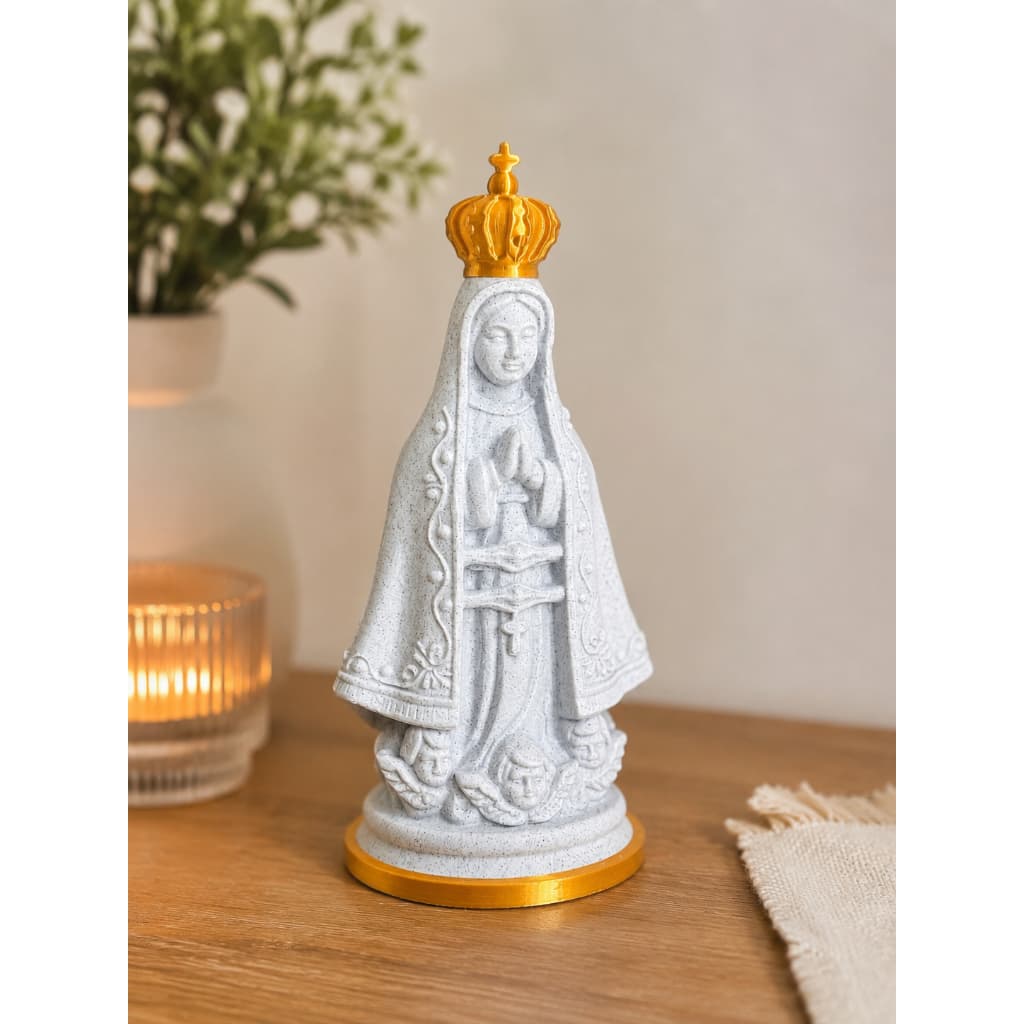 Imagem Nossa Senhora Aparecida Santa Decorativa 15cm Decoração Religiosa Católica