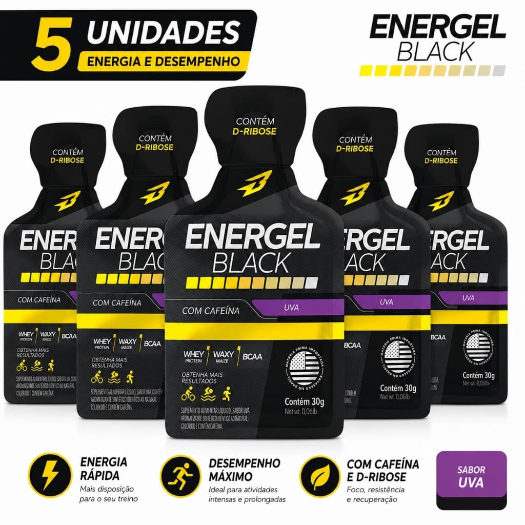 ENERGEL BLACK UVA SACHÊ 30G - BODY ACTION 5 UNIDADES