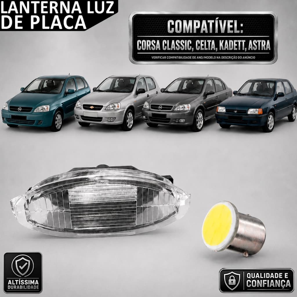 Lanterna Traseira Placa Celta 2007 à 2016 Corsa Classic 1994 à 2017 Astra 1995 à 1996 Kadett 1989 à 1998