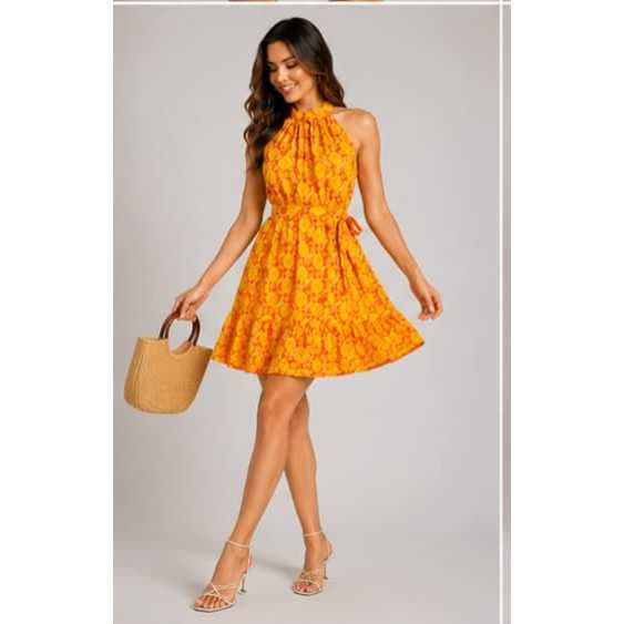 Vestido Feminino Curto Verão Casual Elegante Moda Feminina tendência modinha midi