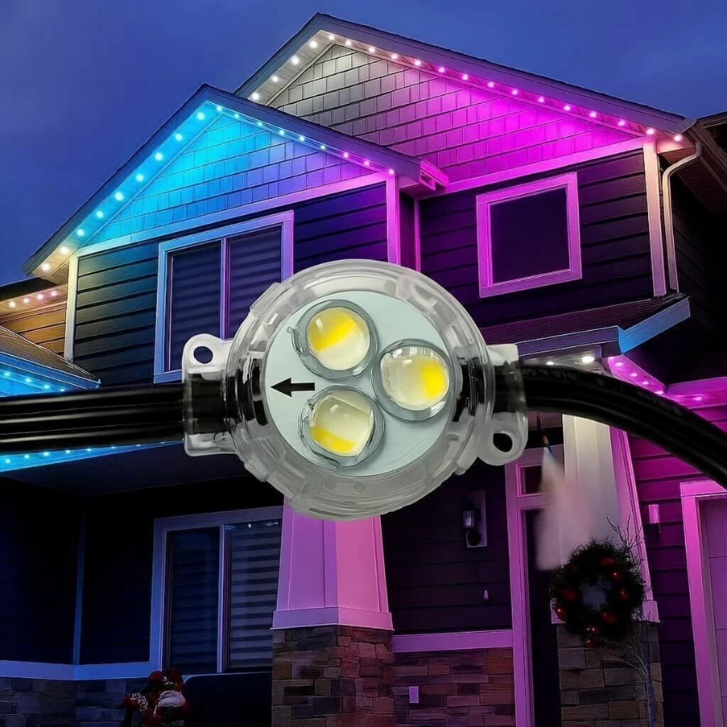 Cordão de Led Modular RGB Digital IP68 Para Telhados e Fachadas IP68