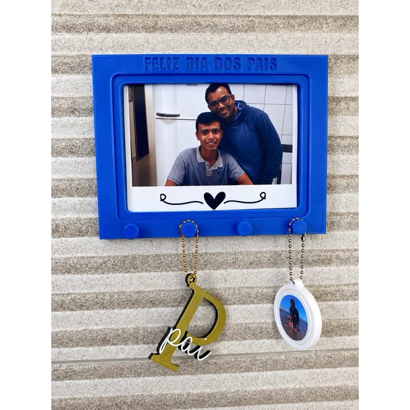 Porta-Chaves Personalizado com Porta-Retrato – Feliz Dia dos Pais | Presente Criativo e Exclusivo