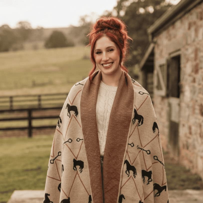 Manta Larga Campeira Cavalo Gaúcha Tricot Bridão Inverno Pampa Cachecol Prenda Rodeio Country Equestre Longa Capa Grande