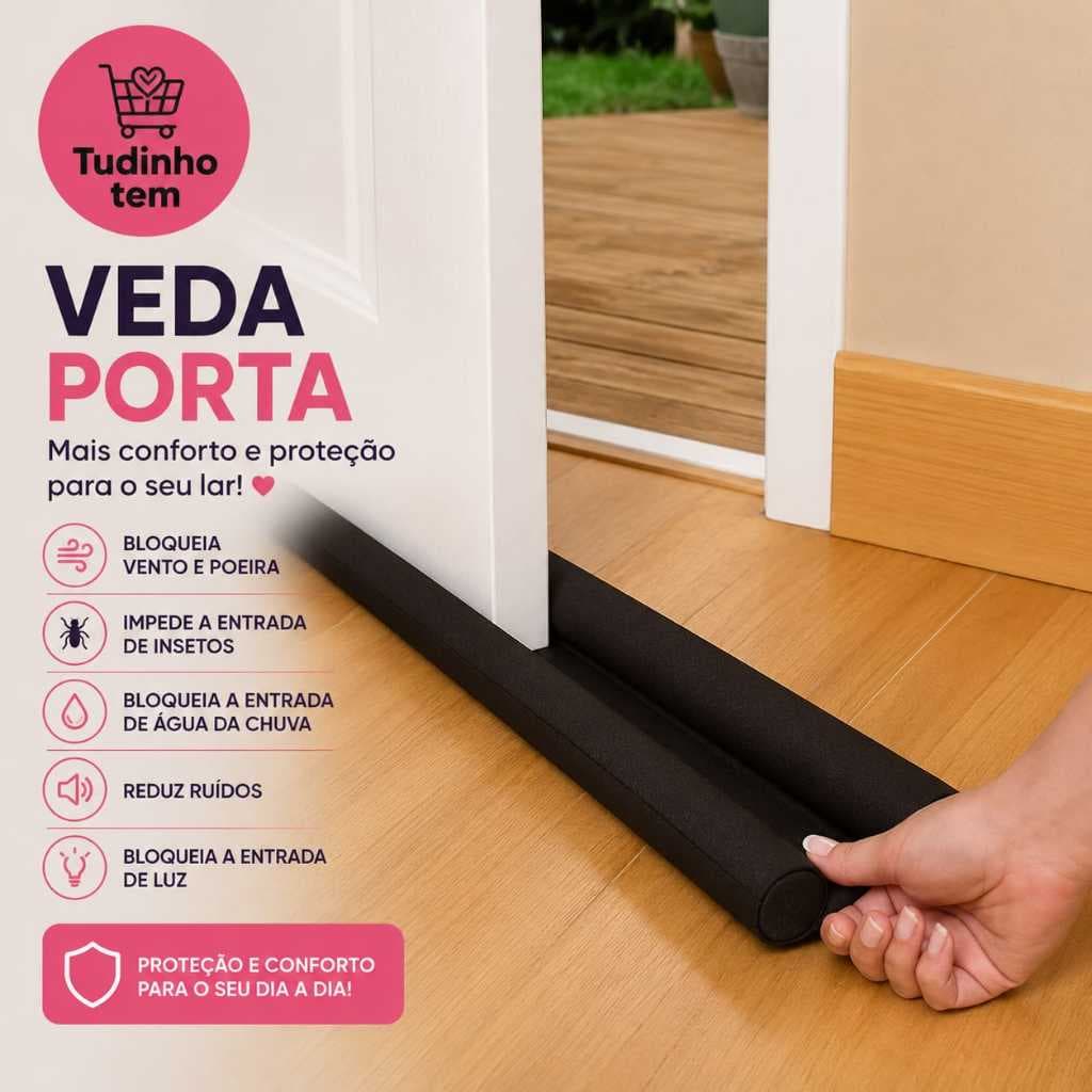 Veda Porta Duplo, Bloqueia Vento, Poeira, Insetos, Água e Ruídos, Fácil de Limpar