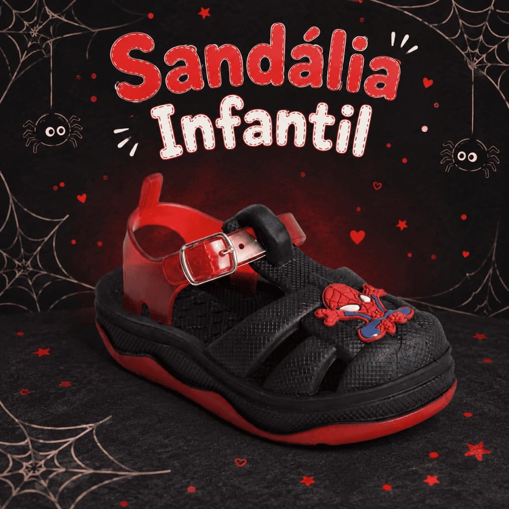 Sandália Infantil Criança Calce Fácil Solado Macio Antiderrapante Verão