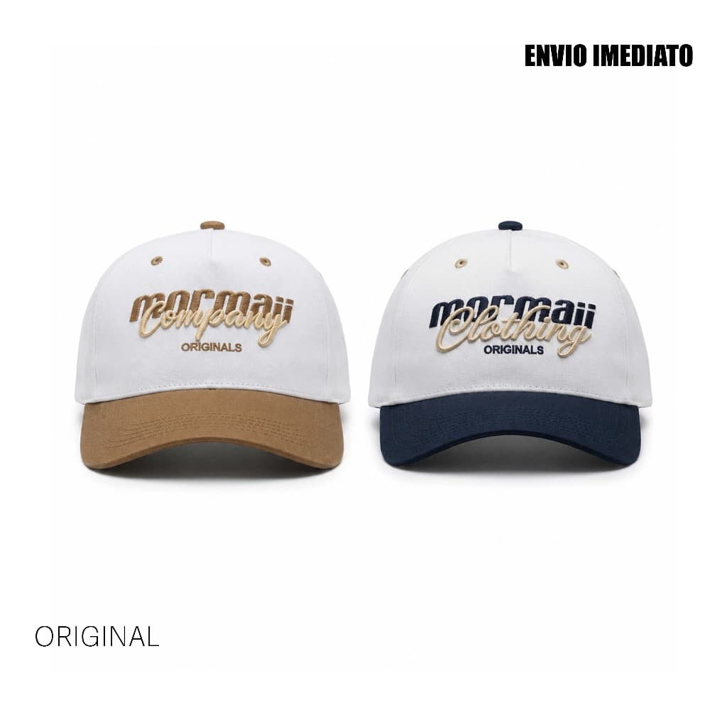 1 ou 2 Bonés Masculino Mormaii Aba Curva Ajustável Casual Premium Bege e Azul Marinho
