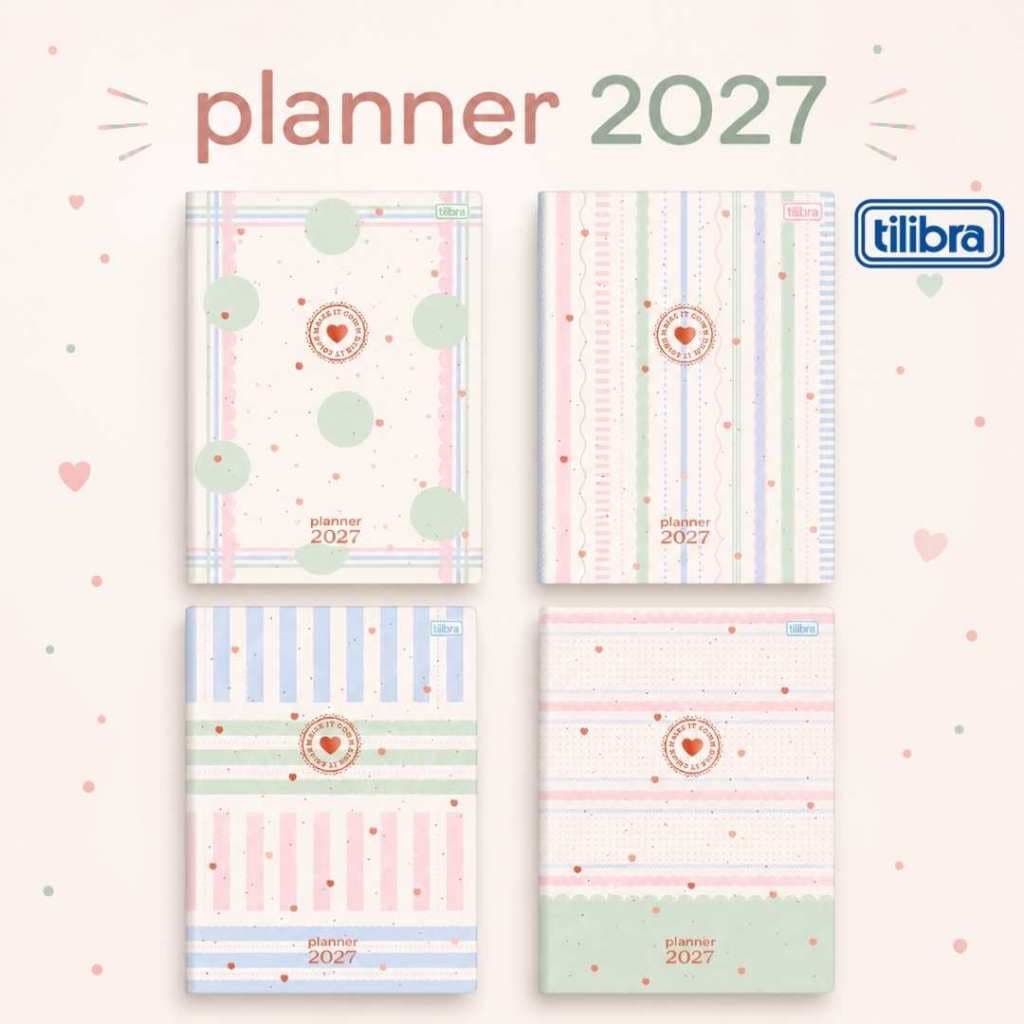 Planner 2027 Tilibra Soho Grampeado 18x26 cm 20 Folhas Planejamento Mensal Capa Flexível