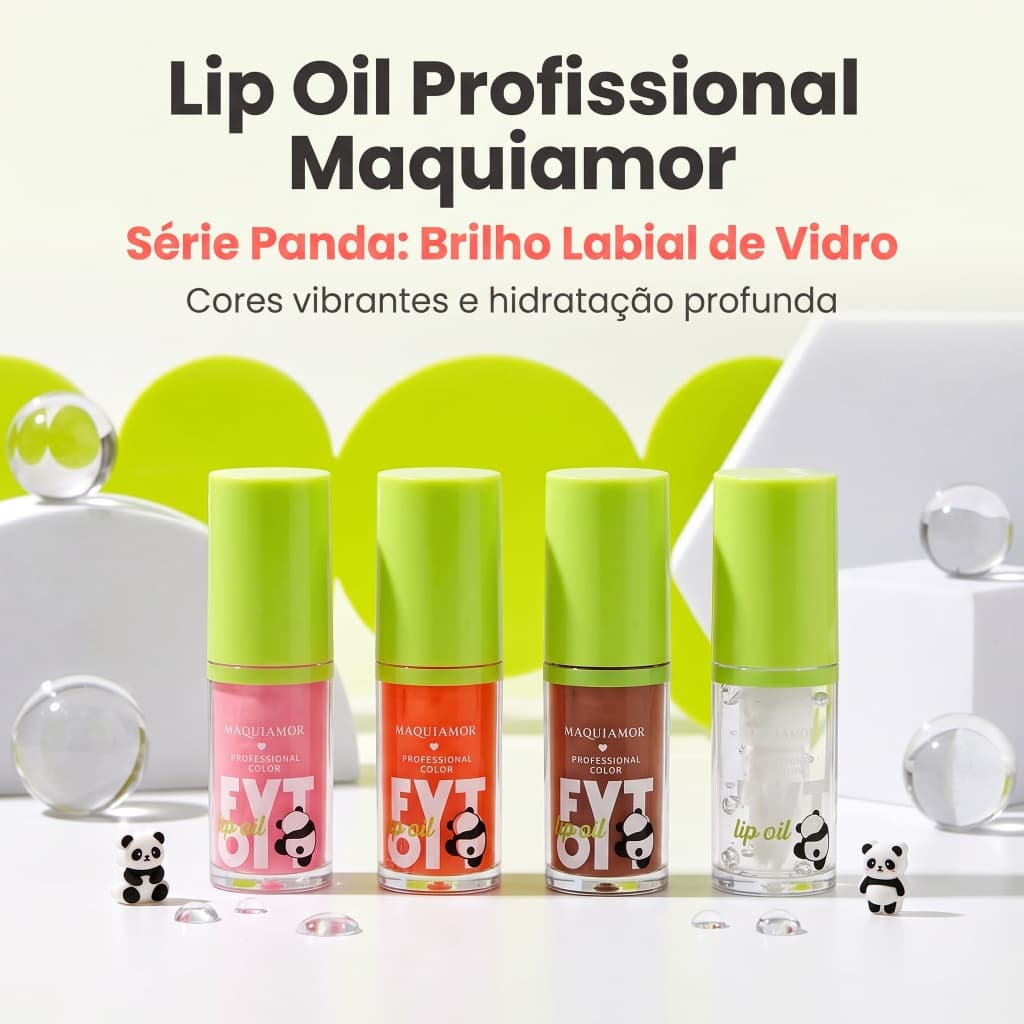 Óleo Labial Panda Hidratante Brilho Labial Efeito Espelho de Água 6 Cores Nutritivo Sem Pegajoso