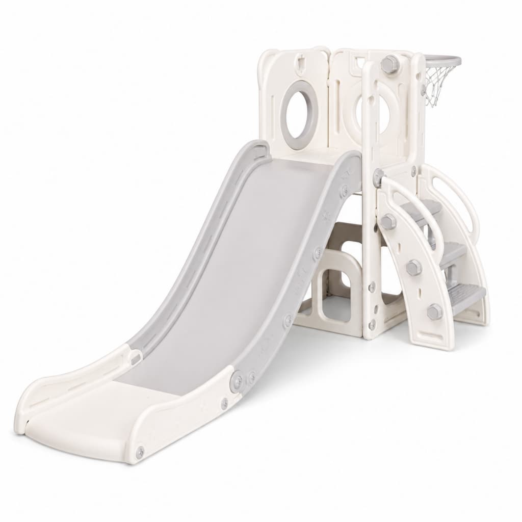 Playground Infantil 3 em 1 Escorregador Cesta Basquete Telescópio Brinquedo Criança Parquinho