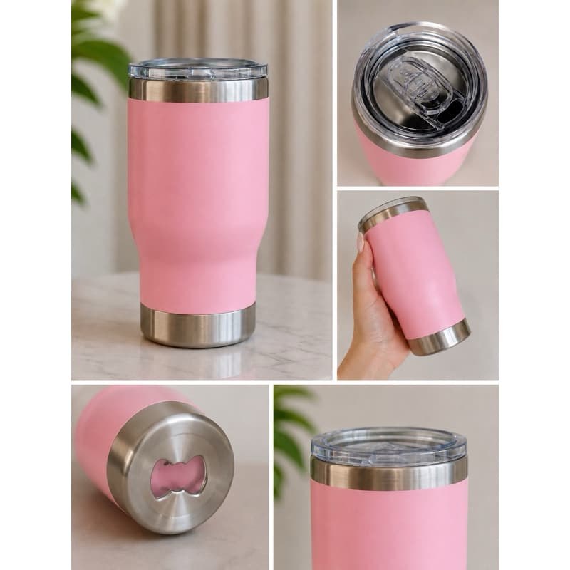 Copo Térmico de Aço Inox Porta Bebida Garrafa Latinha Conserva Gelado Drink 420ml com Abridor