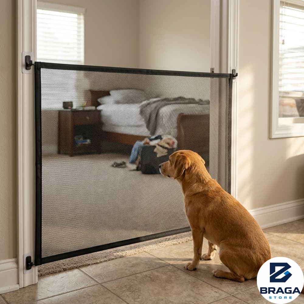 Tela de Proteção Para Pets Cachorros e Gatos Portas Janelas Escadas Vãos Divisória Cerca Sem Furos