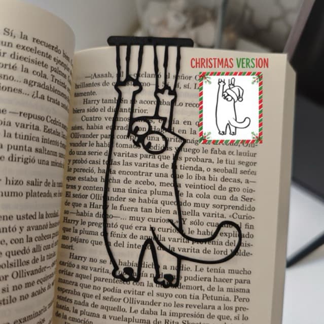Marca Página Gatinho em Impressão 3D PETG | Marcador de Livro Criativo | Presente para Leitores   Acessório para Leitura