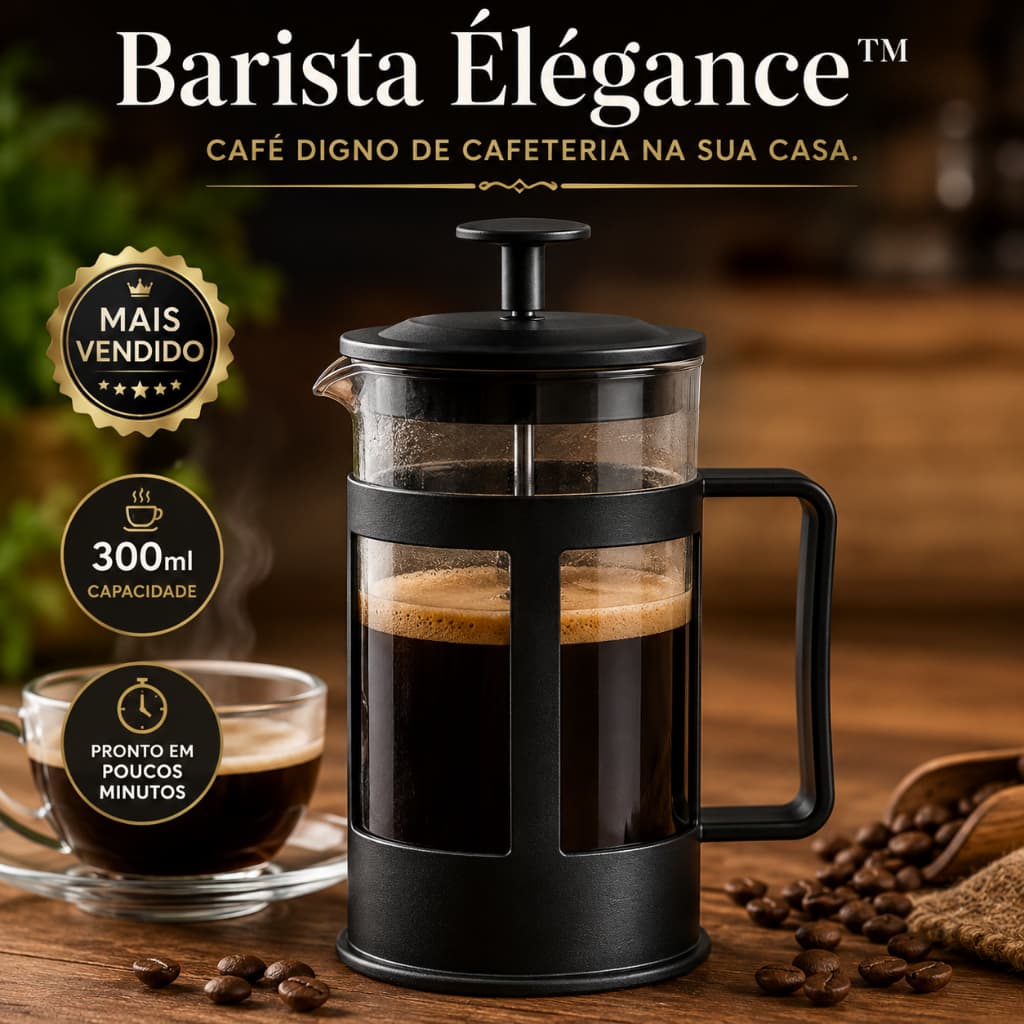 Cafeteira Francesa 300ml Prensa Francesa de Vidro Café Gourmet Manual Chá Infusor