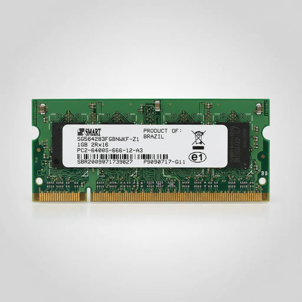Memória RAM Original Smart 1 GB DDR2 PC2-6400S 800 MHz para Notebook Laptop All-In-One PC