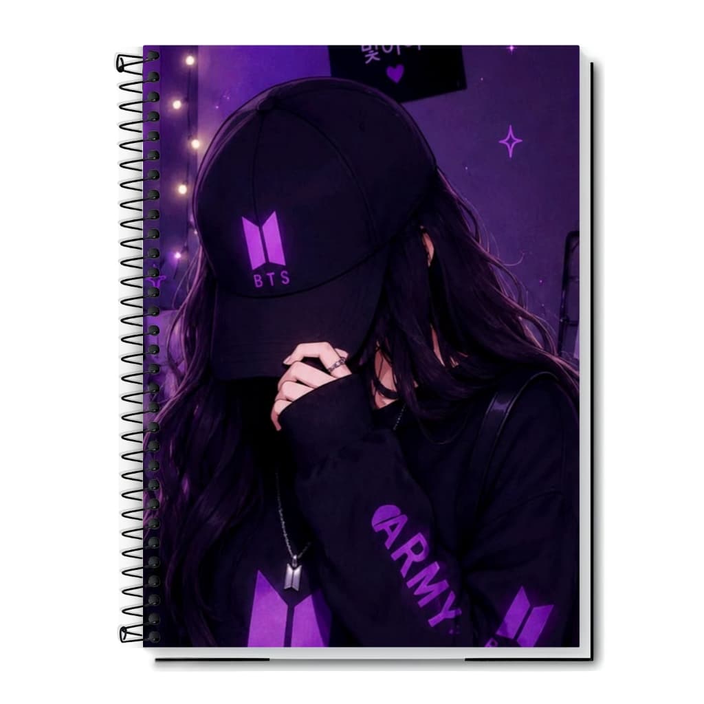 Caderno Universitário Army | BTS | Bangtan Boys - Capa Dura & Espiral 1,10,15 e 20 Matérias