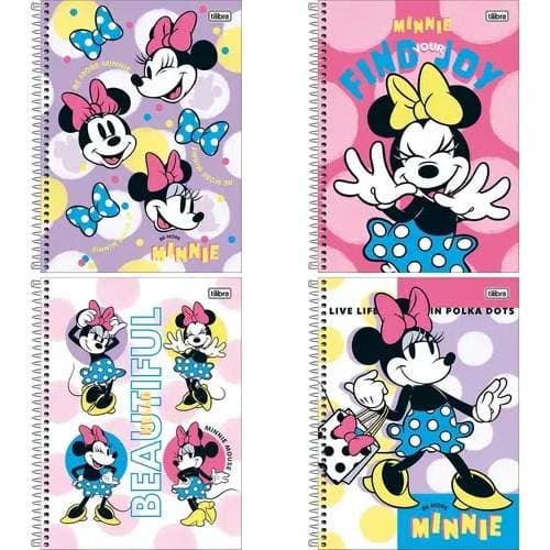 Caderno Universitário 1 Materia Tilibra Minnie Capa dura 80 fls
