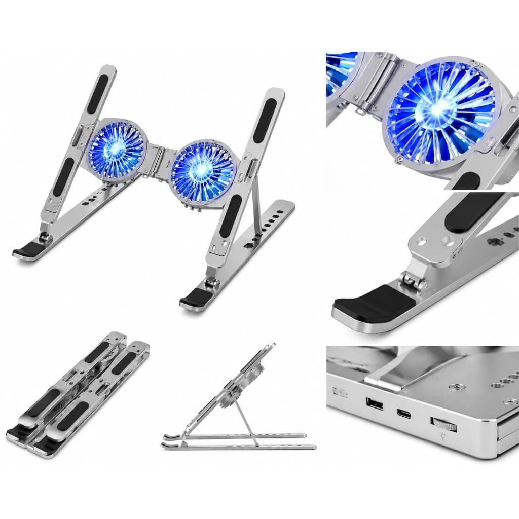 Suporte Notebook Gamer Hrebos Rgb 2 Coolers Elevatetech Pro