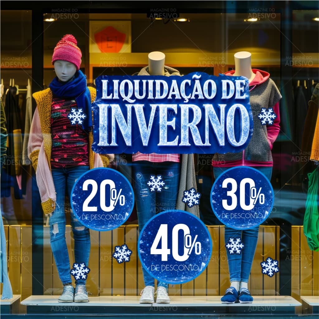 Adesivo Vitrine Liquidação de Inverno N1