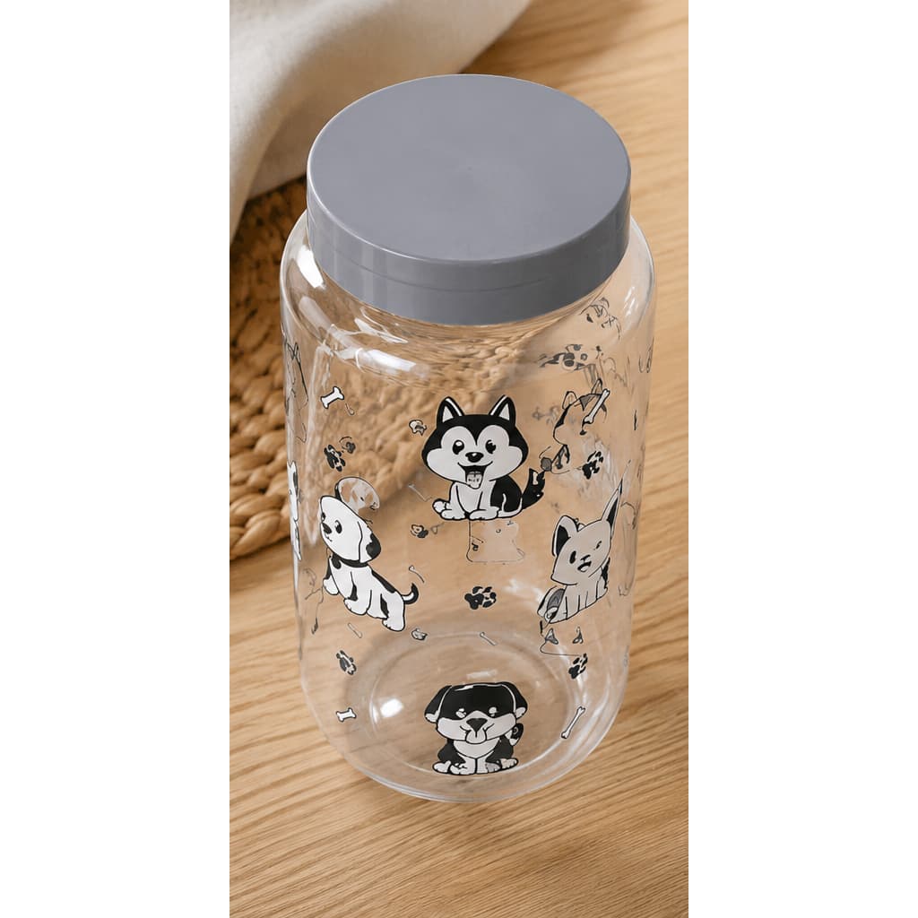 Pote Ração Armazenador 1,7L  Dog Porta Guarda Ração  Gato Cachorro Contêiner Dispenser Pet