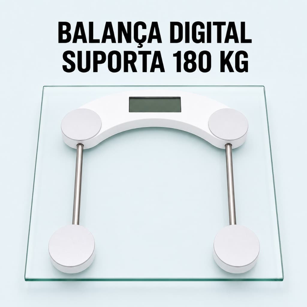 Balança Digital Suporta 180kg Vidro Peso Corporal