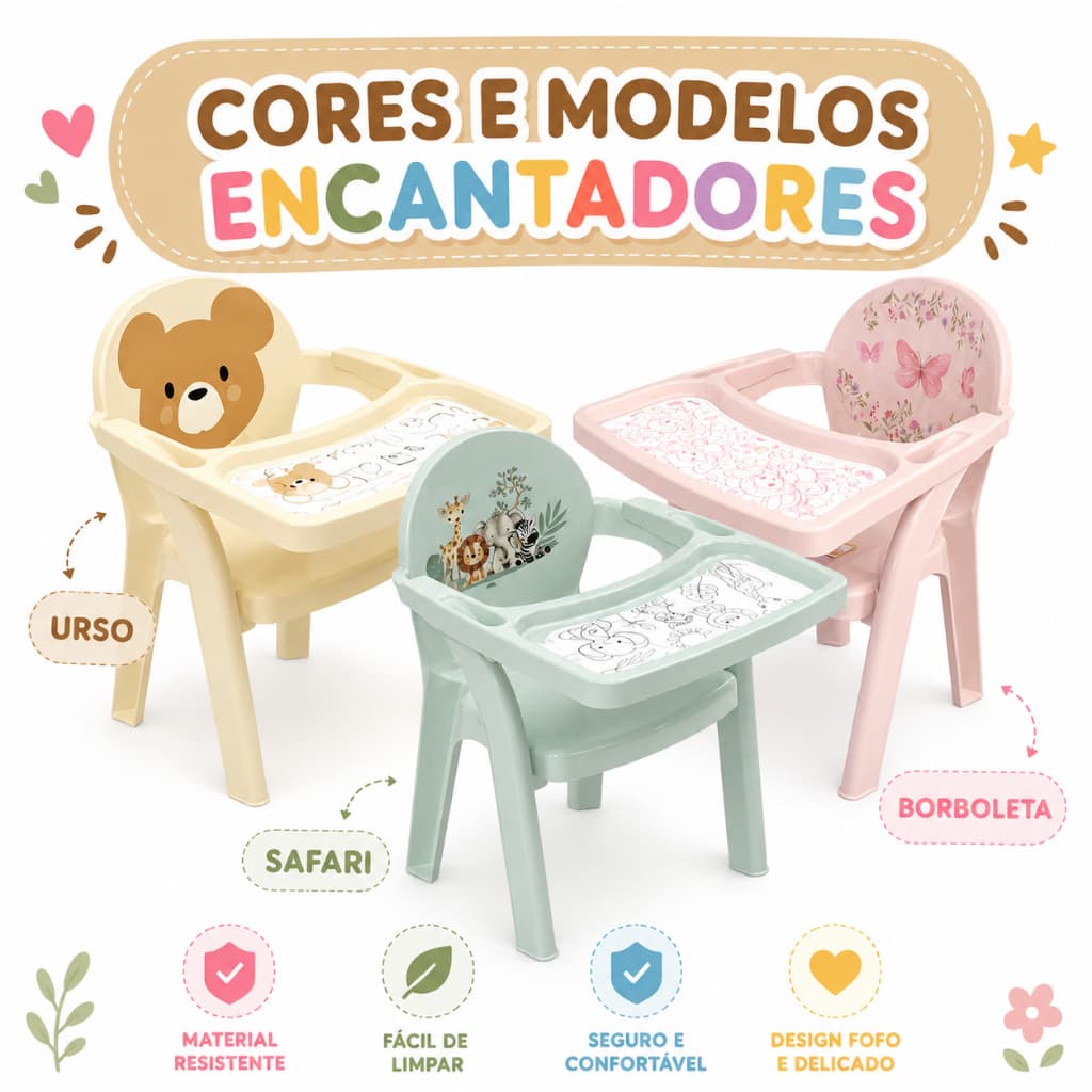 Cadeira de Alimentação Infantil Plasútil – Prática, Segura e Ideal para o Dia Introdução alimentar