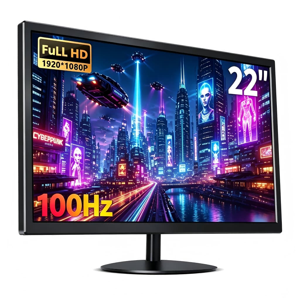 Monitor LED 22 Polegadas 1920*1080 FULL HD com 100Hz e 6ms Furação Vesa HDMI e VGA VESA - Furação Vesa, 110V-220V