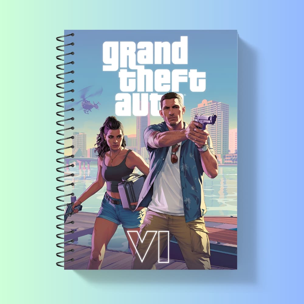 Caderno GTA Personalizado Capa Dura 1, 10 e 20 Materias