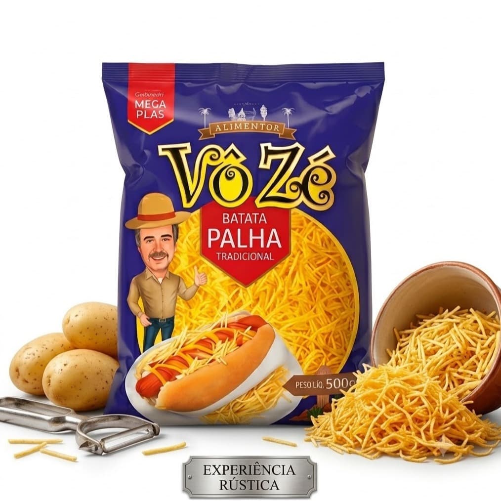 Batata Palha Vô Zé 500g Excelente para Hambúrguer e Porções