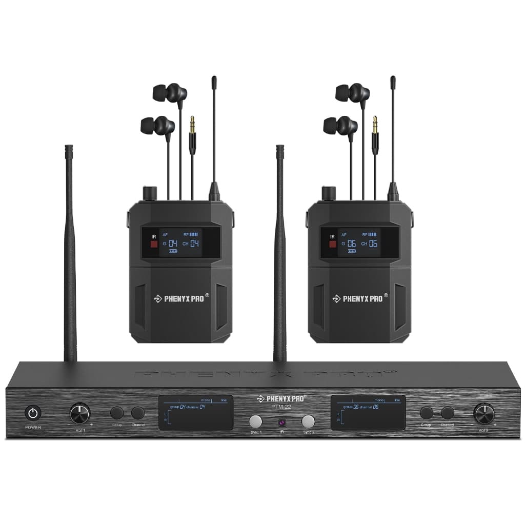Phenyx Pro PTM-22 Mono Sistema De Monitor Intra-auricular Receptor Sem Fio Do Corpo 500mhz 164ft