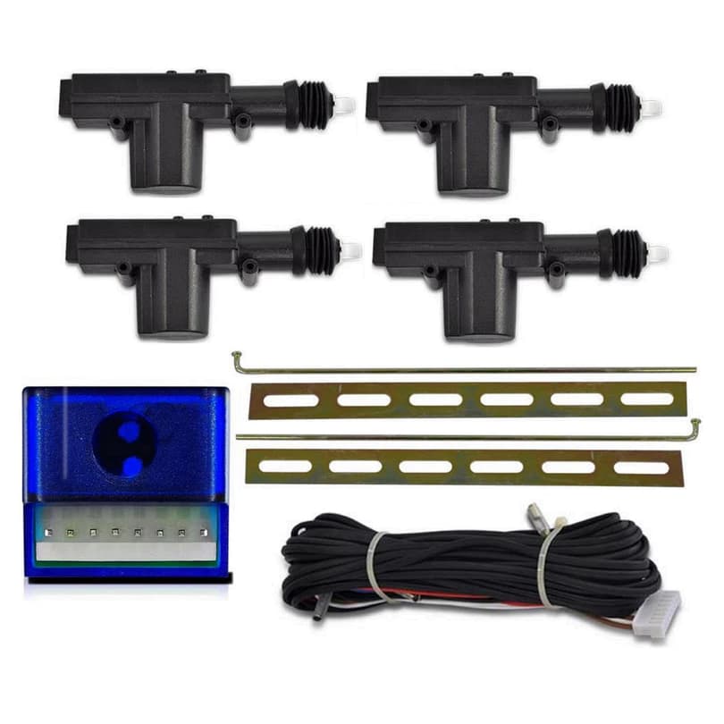 Kit Trava Elétrica Universal 2 ou 4 Portas Dupla Serventia com Chicote Espaguetado + Central