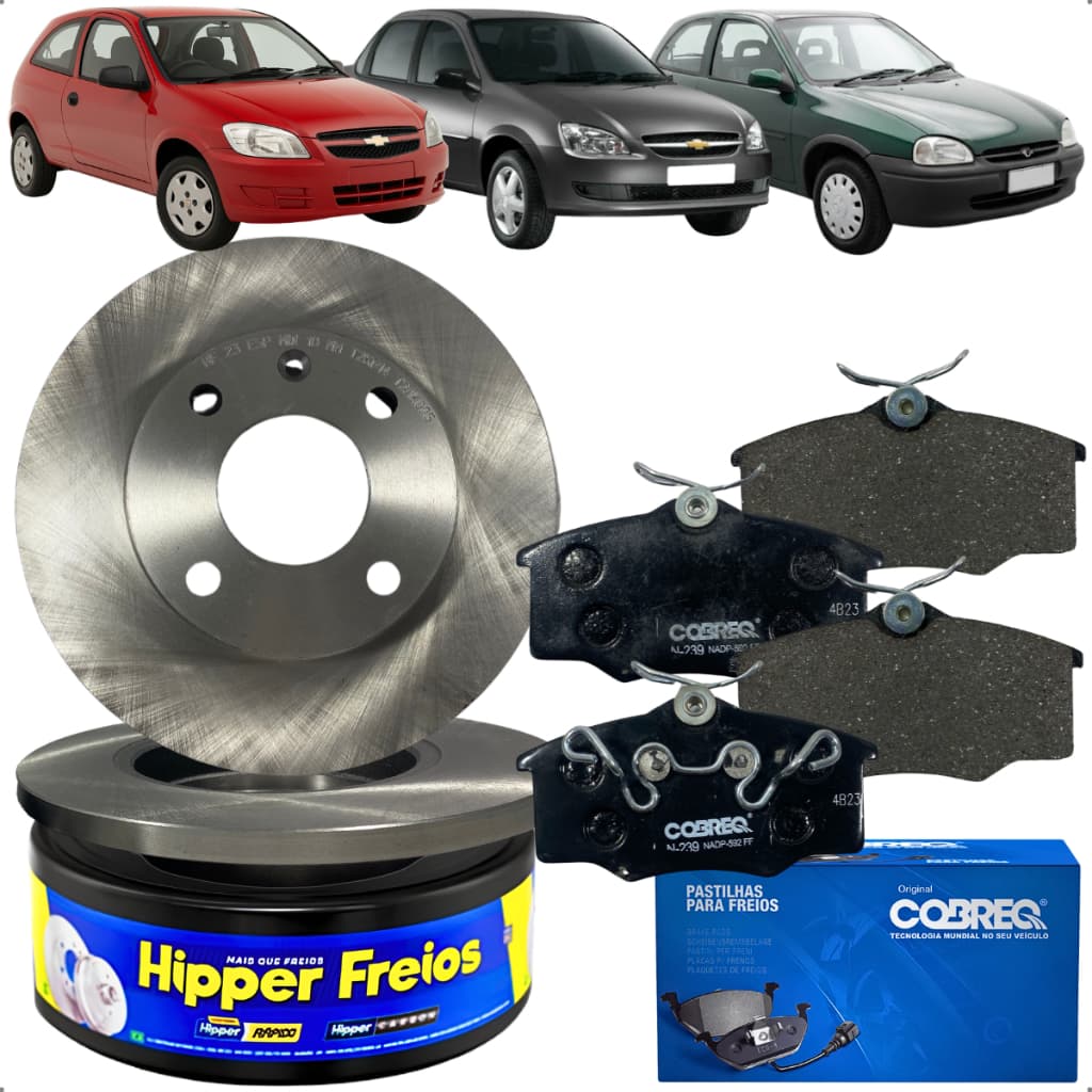 Kit Disco Freio Dianteiro Pastilha Corsa Celta 1993 2016