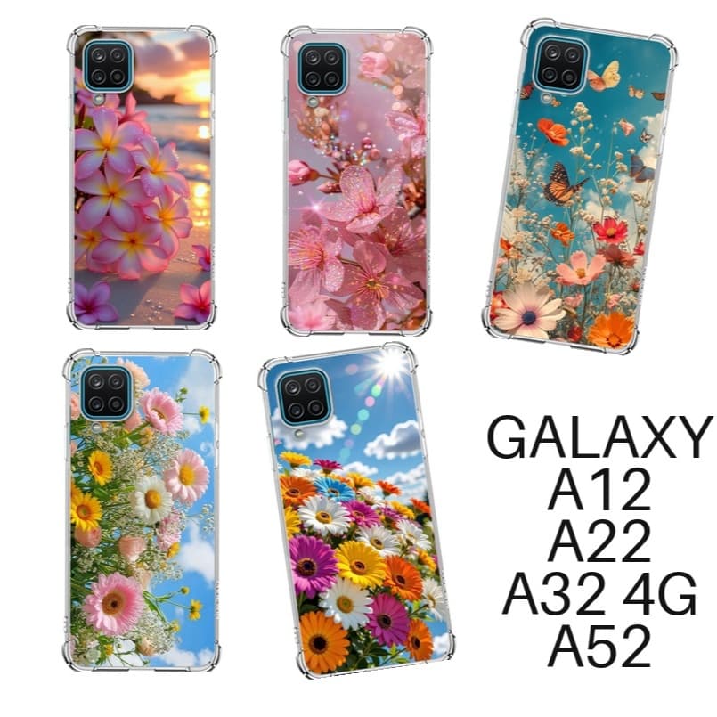 Capinhas de Celular TPU Samsung Galaxy A12 A22 A32 4G A52 Flores Lindas Rosas Flor Natureza Proteção Anti-Impacto
