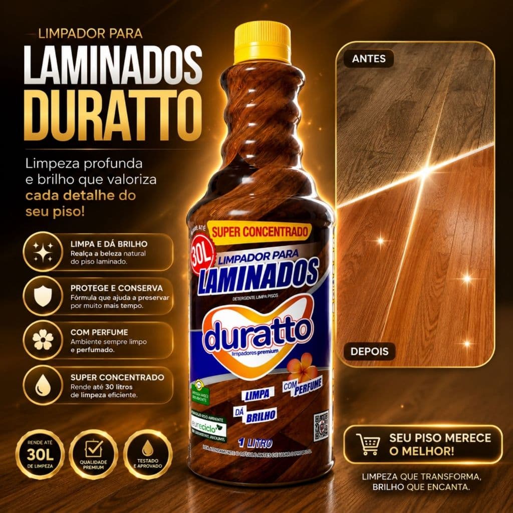 Limpa Piso Laminado Concentrado  Brilho  Perfume  Duratto 1L