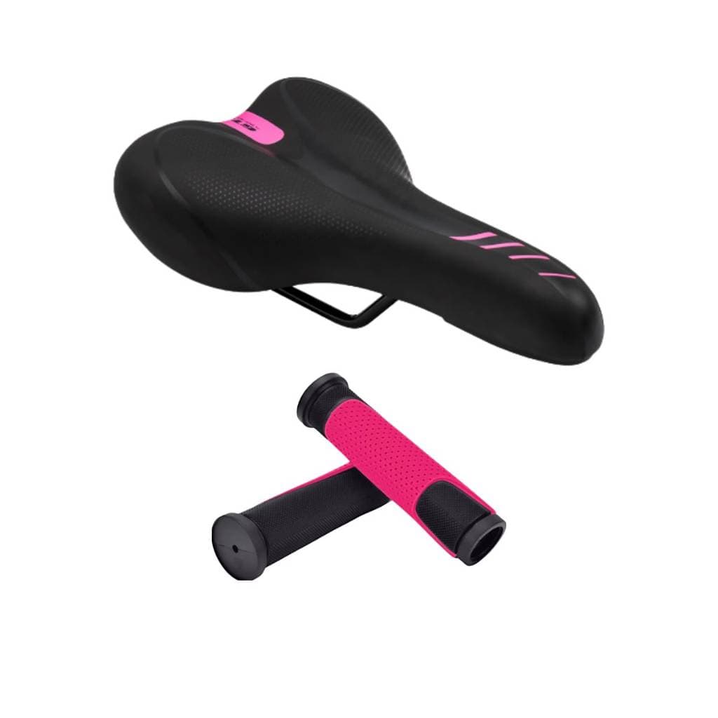 Selim GTA Bike Aro 20 24 26 29 Banco MTB + Manoplas Borracha super macia Kit para Bicicleta Adulto e Infantil Aro 20