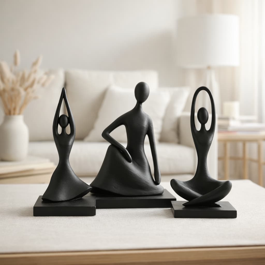 Escultura Decorativa Trio De Poses Pilates Esculturas Modernas Abstratas