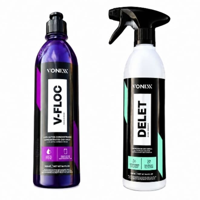 Kit Vonixx V-Floc + Delet  500ml Esfregração e Limpa pneus