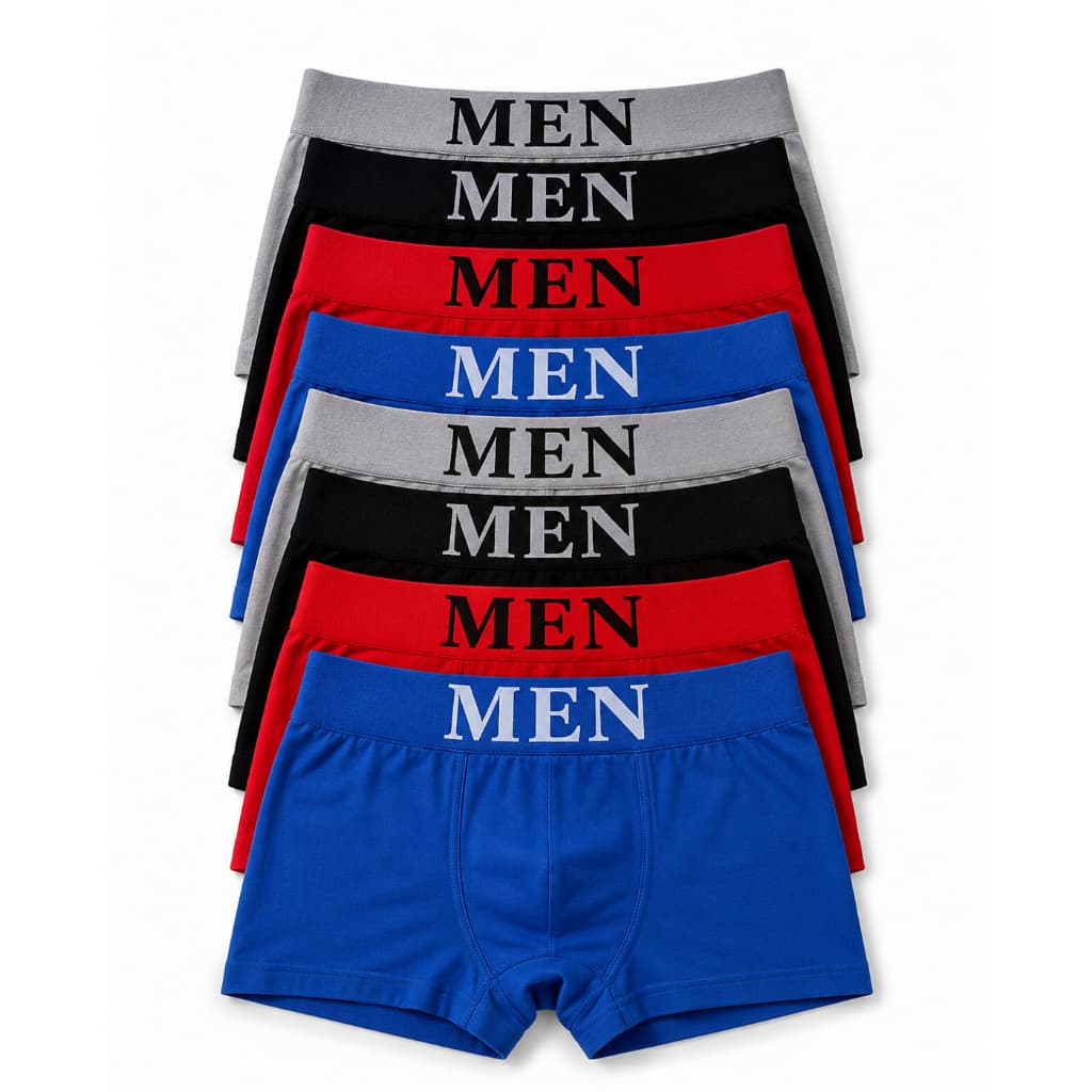 Kit Cueca Boxer Masculina MEN Microfibra Premium 3,5 ou 10 Cuecas Sem Costura Confortável