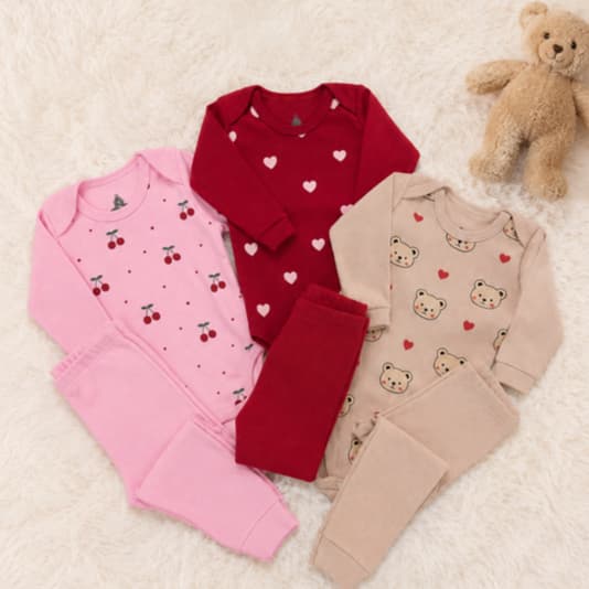 Kit 6 Peças Conjunto Bebê Menina (3 Body Manga Longa + 3 Calça) 100% Algodão RN ao GG Estampado