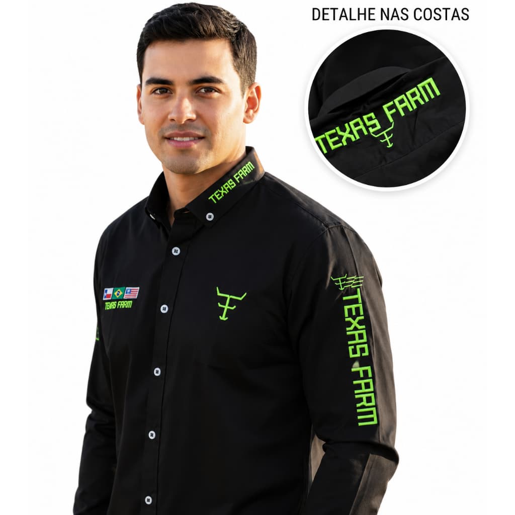 Camisa Camisao  Manga Longa Country Masculina  ARIAT 100% algodão rodeio