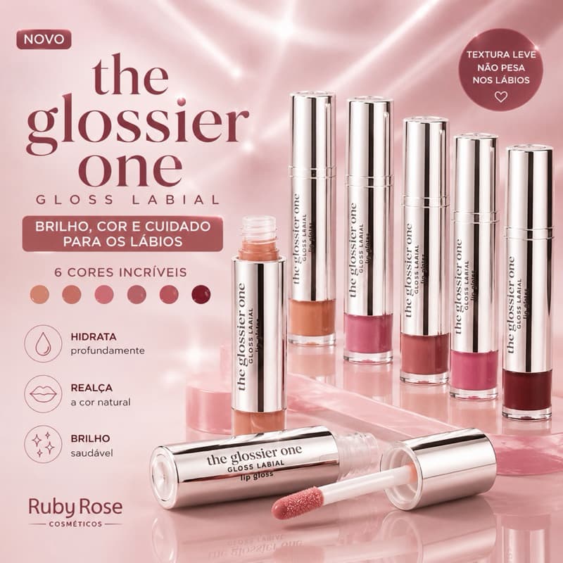 Gloss Labial The Glossier One Ruby Rose Original Hidratante Brilho Espelhado Efeito Natural