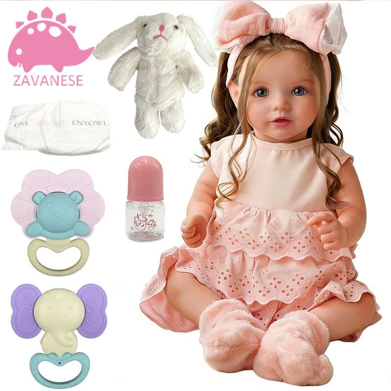Bebê Reborn Boneca Silicone 45cm Menina Realista Pintado Original Bebe De Sorriso Corpo de Tecido