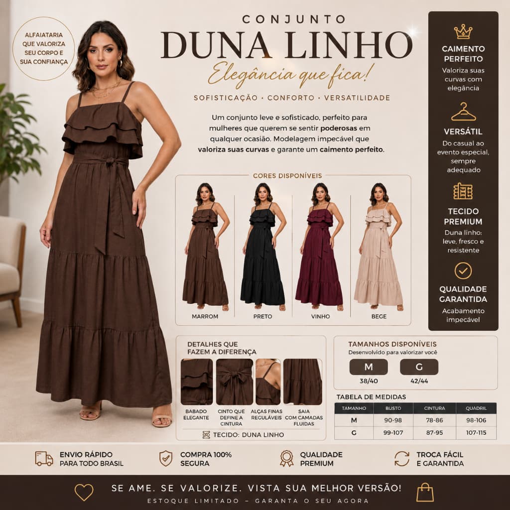 vestido femenino elegante tam M G