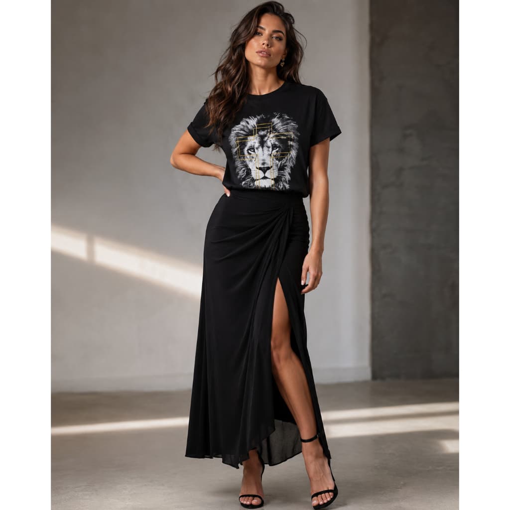 Blusinha Feminina T-Shirt Leão de Judá Cruz | Camiseta 100% Algodao  Premium
