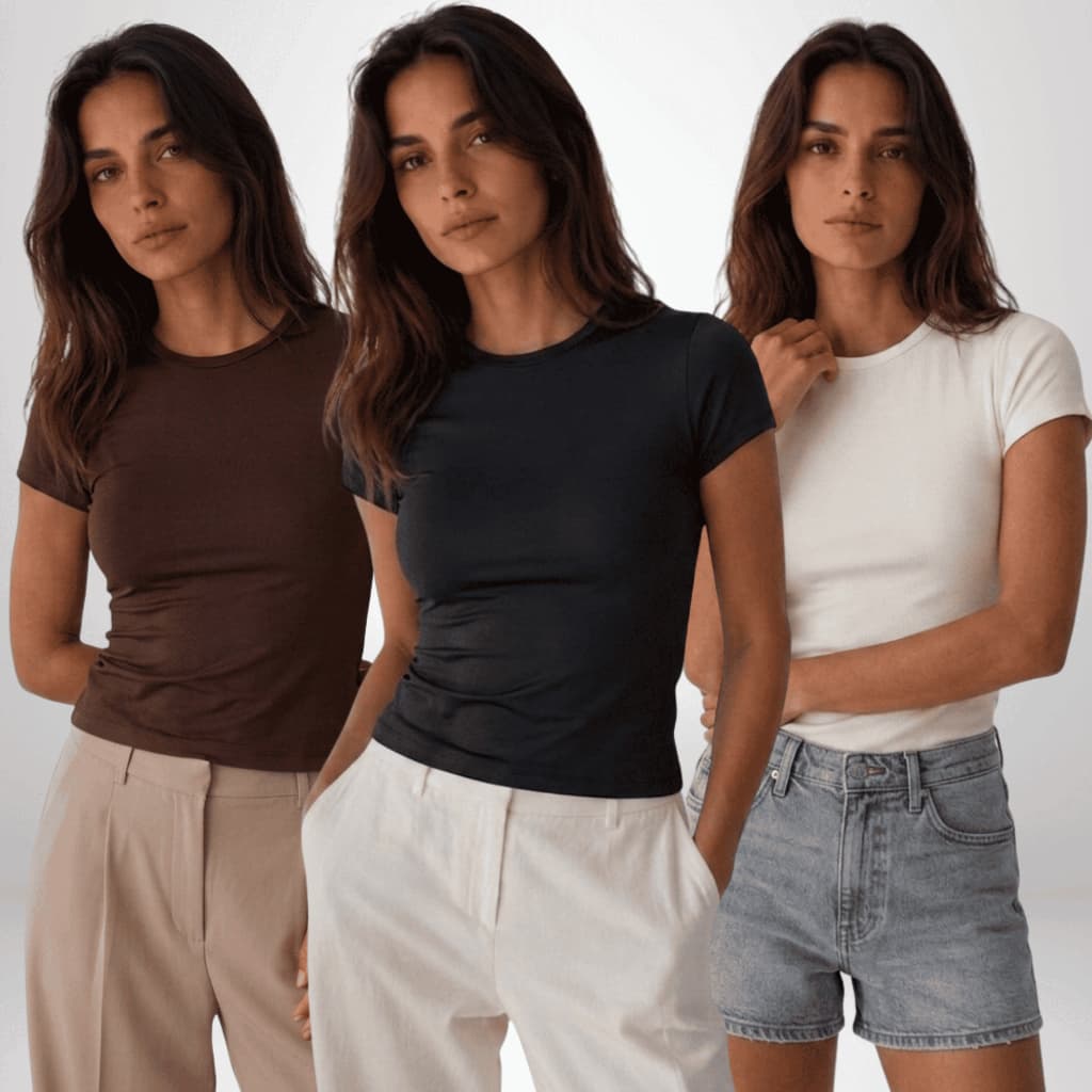 Kit 3 Baby Tees Feminina Poliamida Blusa De Compressão Dia a Dia