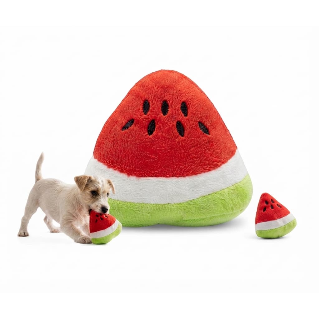 Brinquedo pet Melancia pelucia com apito interno para cãe e cachorros de todos tamanhos