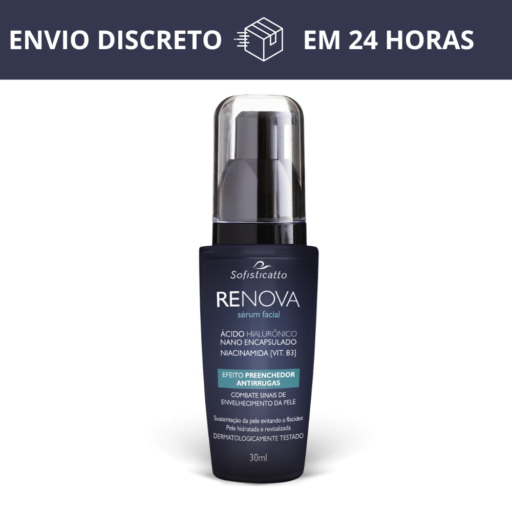 Sérum Facial Renova Sofisticatto 30ml | Ácido Hialurônico e Niacinamida Efeito Antirrugas