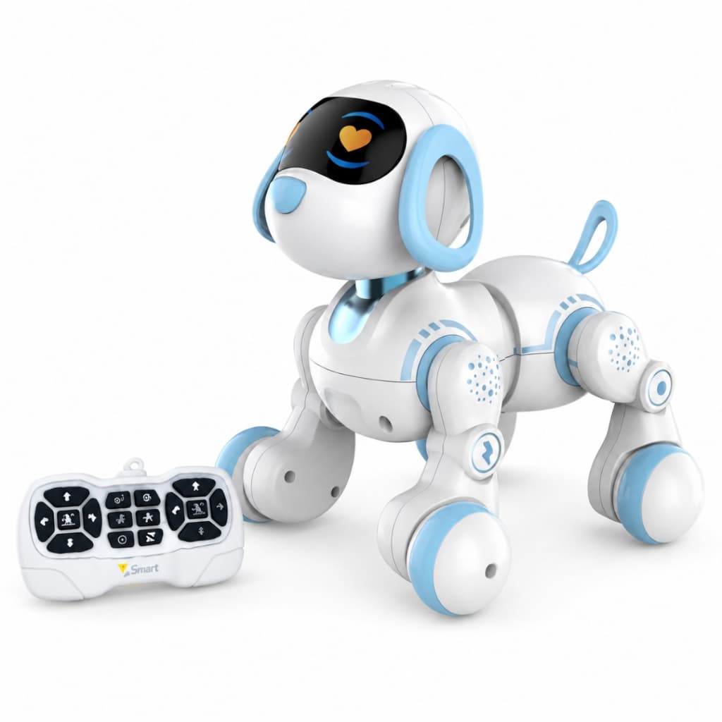 Robô Cachorro De Controle Remoto Azul C/ Led - Castela