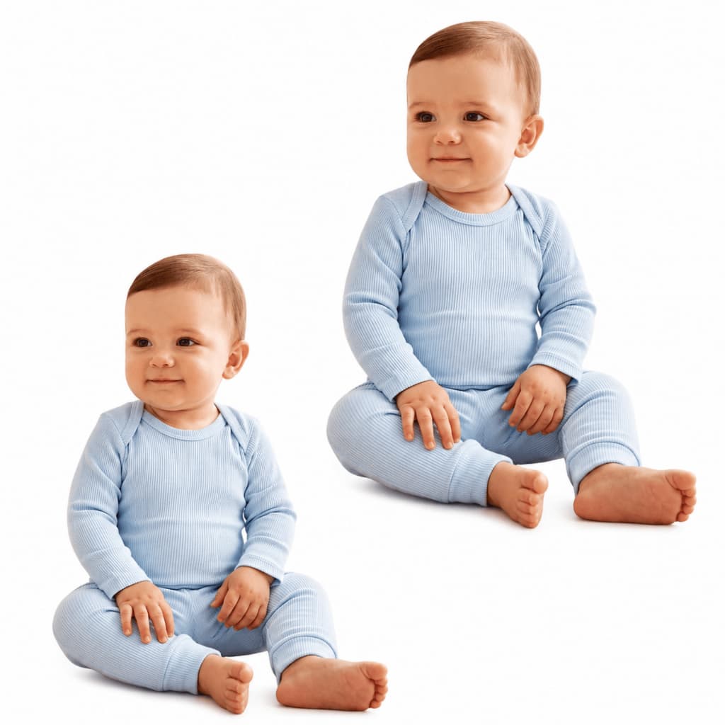 Kit 2 Conjuntos Bebê Body e Calça 100% Algodão Canelado RN ao 1 Saída Maternidade