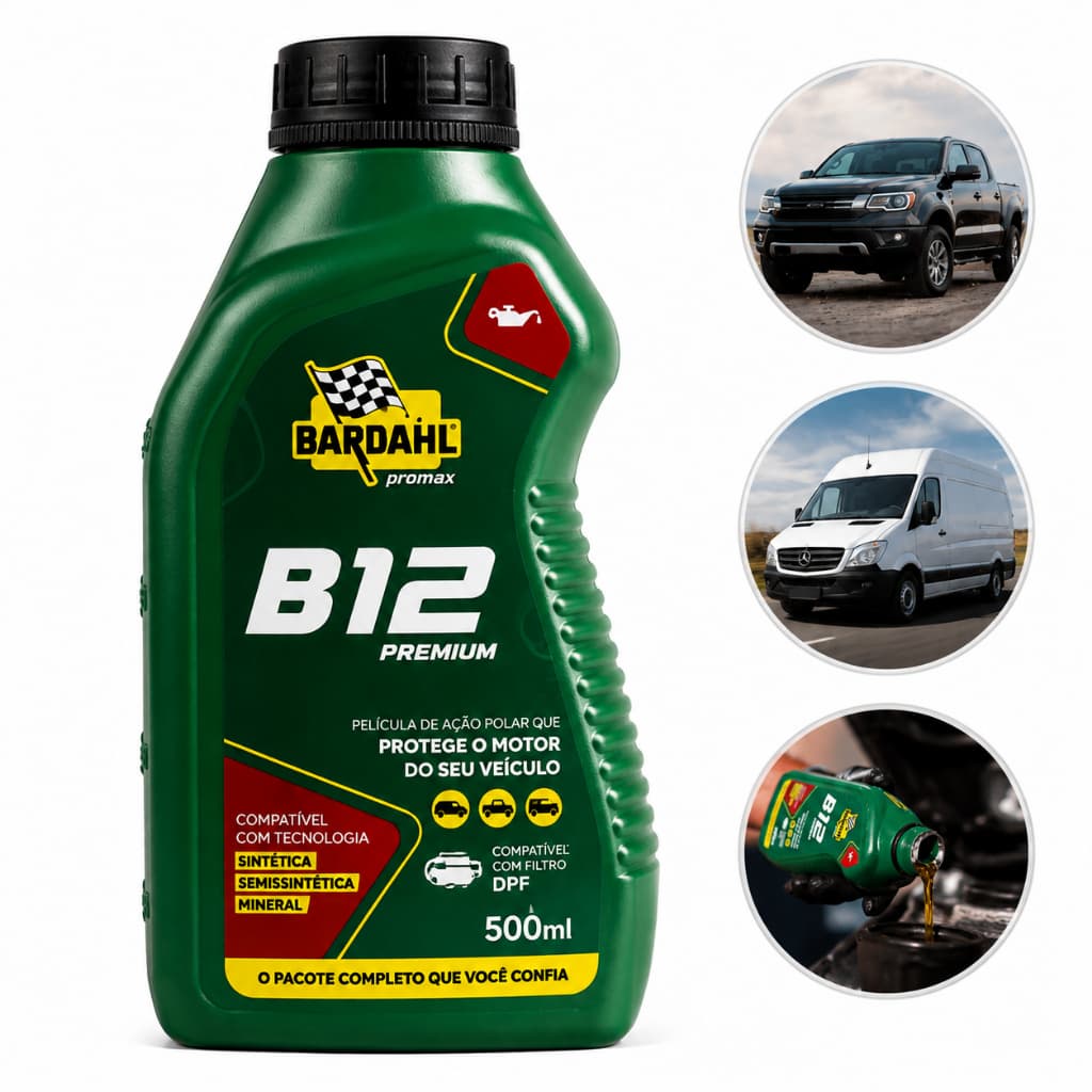 Oleo Aditivo de Motor Bardahl Promax B12 Premium Diesel Pickup Caminhonete Van Carro Gasolina Protege o Motor